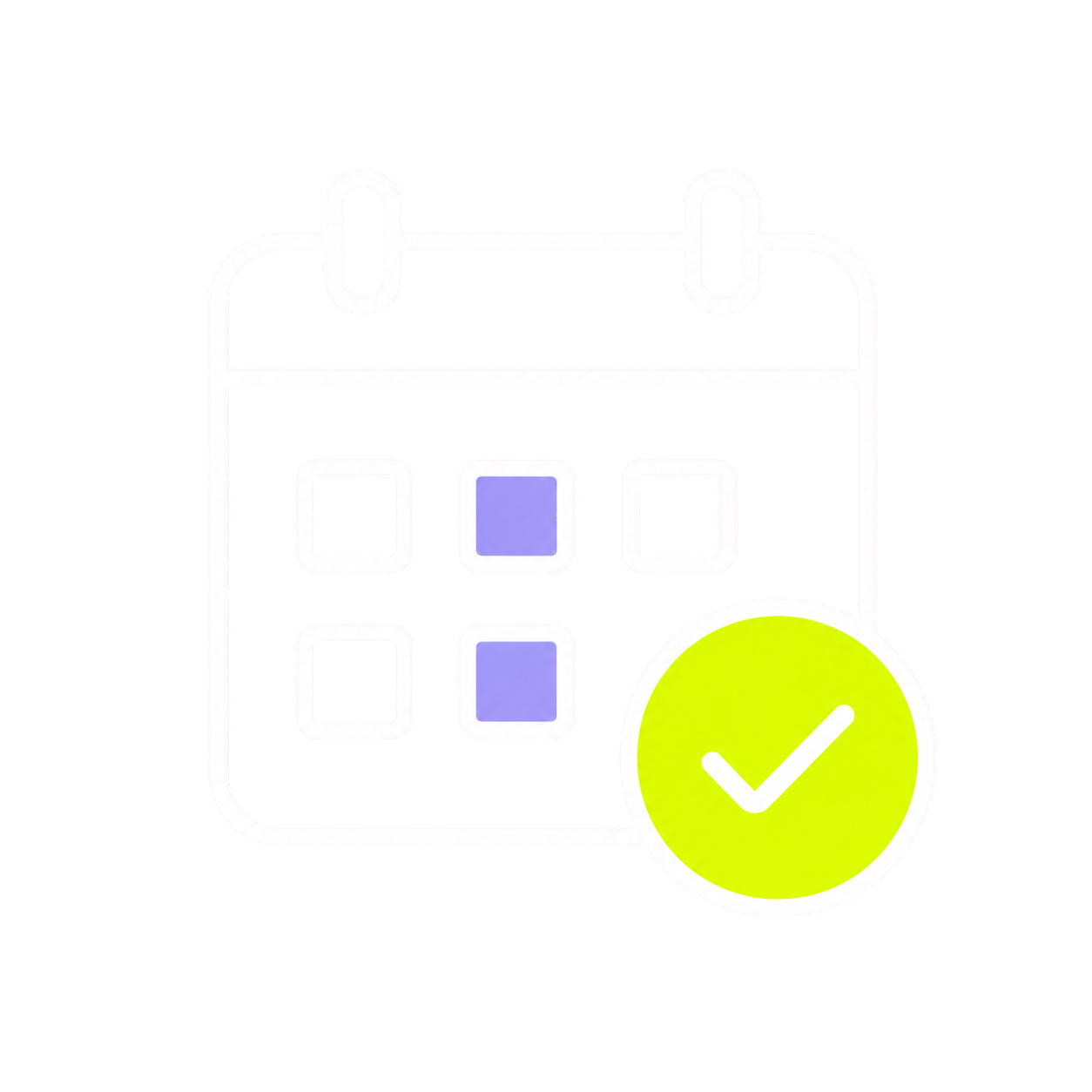 Calendar with a confirmed booking time